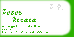 peter utrata business card